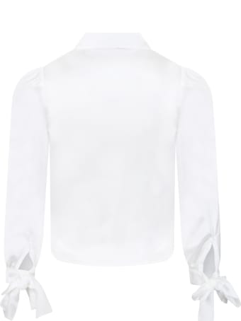 Le Gemelline by Feleppa White Shirt For Girl