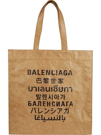 Balenciaga Multi-language Logo Print Shopper Bag