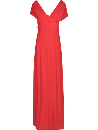 Giambattista Valli Rear Zip Gathered Plain Dress