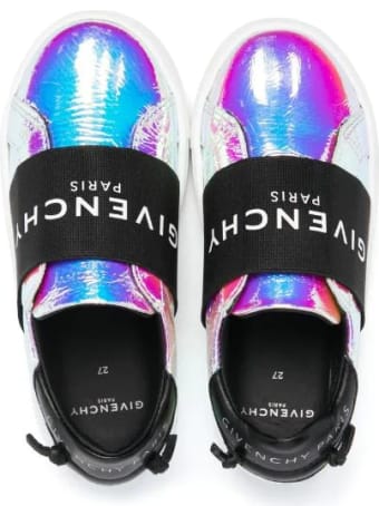 Givenchy Iridescent Urban Street Kid Sneakers With Band