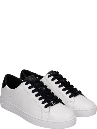 Michael Kors Irving Sneakers In Black And White Leather