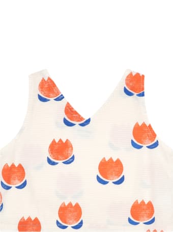 Bobo Choses Ivory Top For Girl With Flowers