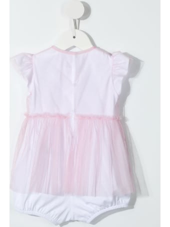Il Gufo Jersey And Tulle Jumpsuit Tulle With Flower Detail
