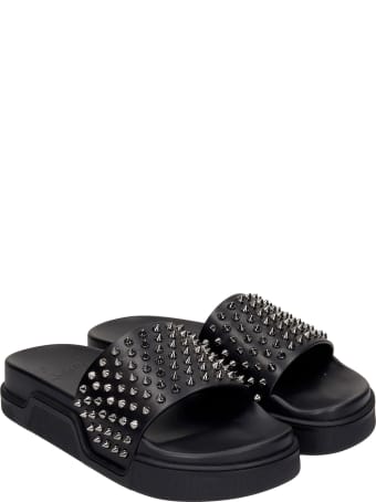 Christian Louboutin Pool Fun Flats In Black Leather