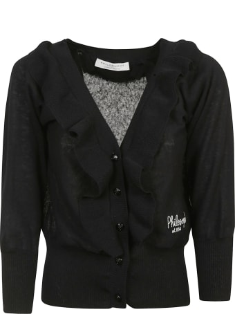 Philosophy di Lorenzo Serafini Ruffle Applique Logo Embroidered Cardigan