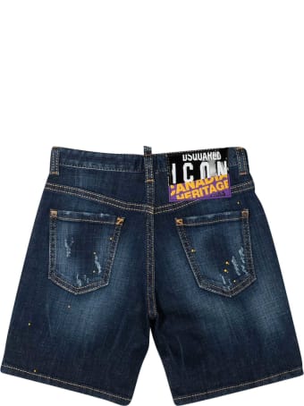 Dsquared2 Blue Denim Shorts Teen Dsquared2 K