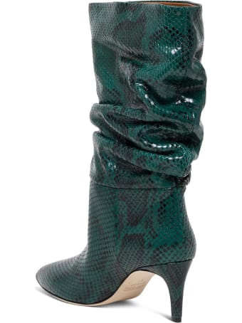 Paris Texas Python Print Leather Ankle Boots