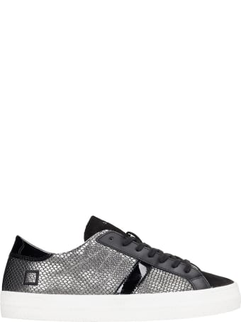 D.A.T.E. Hill Low Sneakers In Silver Suede And Leather