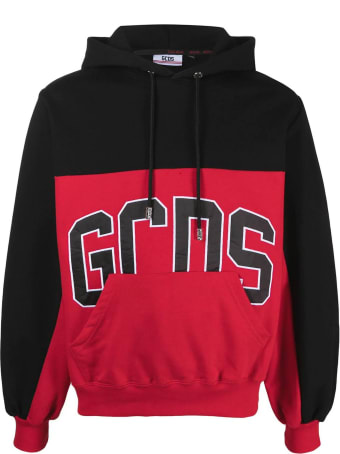 GCDS Black And Red Cotton Hoodie
