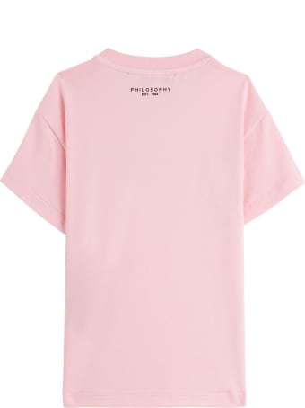 Philosophy di Lorenzo Serafini Kids Cotton T-shirt With Multicolor Logo