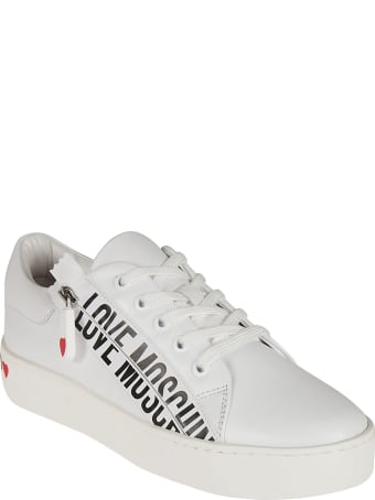 Love Moschino Side Zipped Logo Print Sneakers