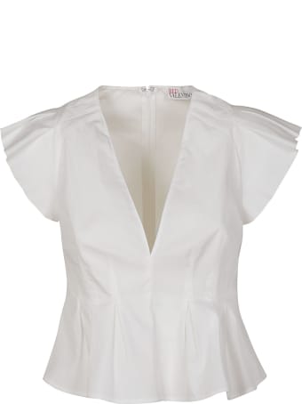 RED Valentino Rear Zipped V-neck Cropped Top