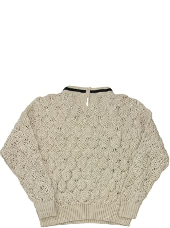 Brunello Cucinelli Cotton Lace-effect Sweater With Monili