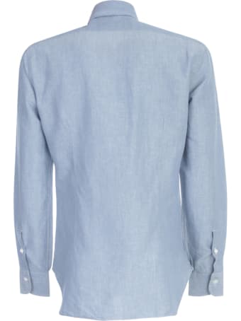 Barba Napoli Shirt W/effect Denim On Neck