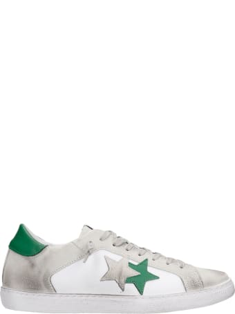 2Star Sneakers In White Suede And Leather
