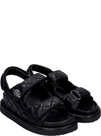 Kurt Geiger Orson Flats In Black Leather