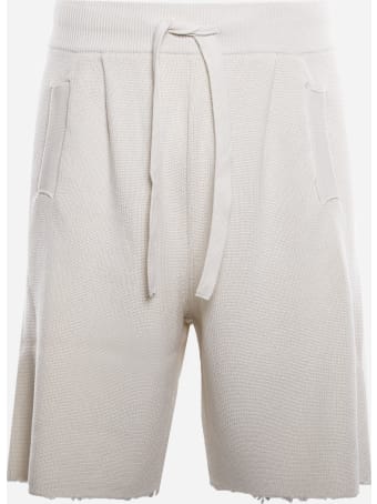 Laneus Knitted Bermuda Shorts With Fringed Hem