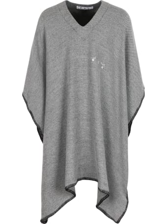 Off-White Wool Poncho