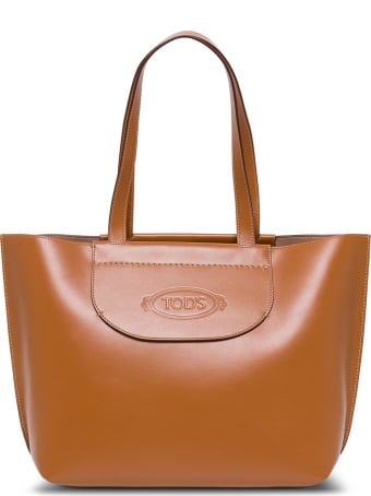 Tod's Leather Shopper With Logo