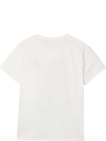 Young Versace White T-shirt With Multicolor Print