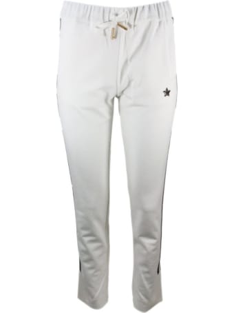 Lorena Antoniazzi Jogging Trousers With Drawstring With Lurex Inserts Along The Leg