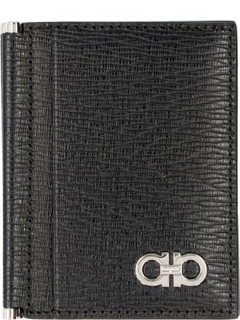 Salvatore Ferragamo Gancini Leather Card Holder
