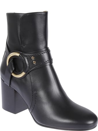 Chloé Stud Leather Ankle Boots