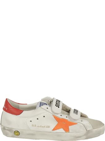 Golden Goose Old School Leather Upper Stripe And Heel Crack Lea