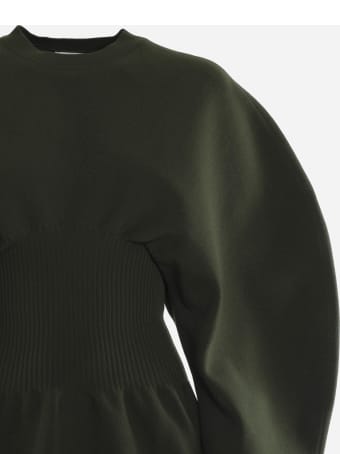Bottega Veneta Stretch Wool Dress With Voluminous Sleeves