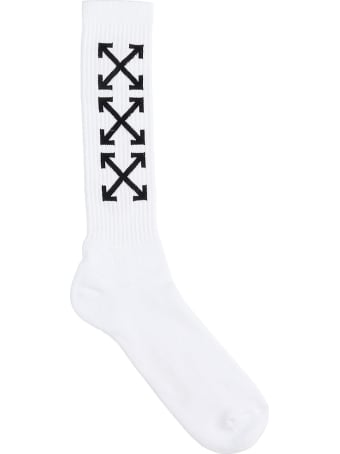Off-White Arrows Socks In White Cotton