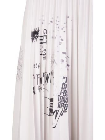 Ermanno Scervino Pleated Midi Skirt With Graffiti Print