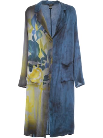 Avant Toi New Camouflage Silk Duster With Hand Painted Iris