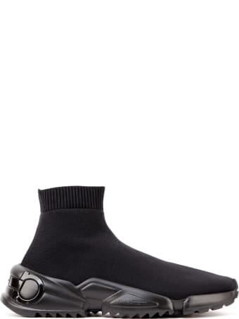 Salvatore Ferragamo Black Slip On Technical Fabric Sneaker