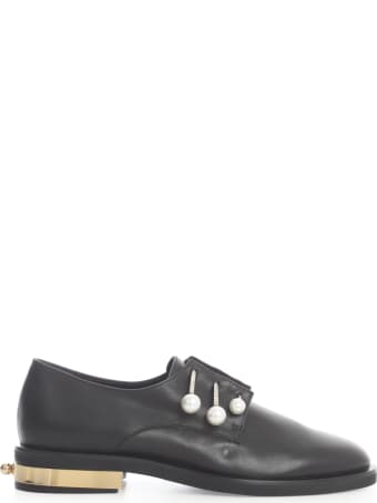 Coliac Fernanda Shoes W/gold Heel And 3 Jewels