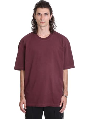 Maison Margiela T-shirt In Bordeaux Cotton