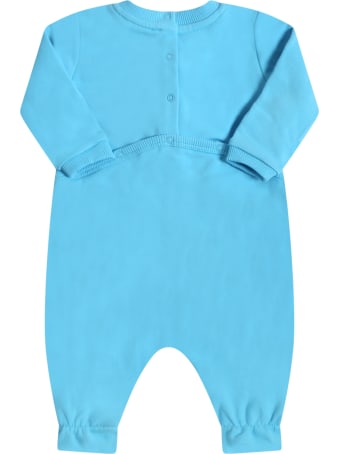 Moschino Light Blue Babygrow For Babyboy With Teddy Bear
