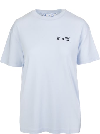 Off-White Woman Light Blue T-shirt With Logo