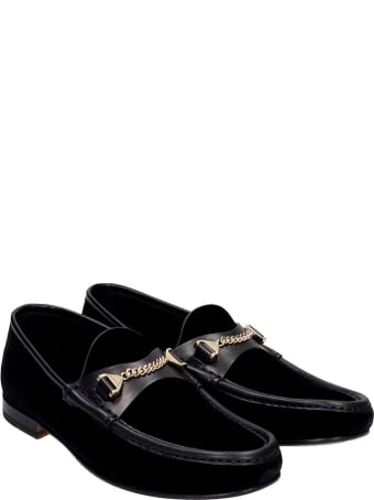hyusto Mick Loafers In Black Velvet