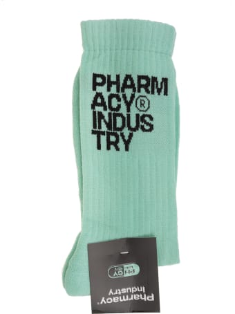 Pharmacy Industry Man Mint Green Socks With Black Logo