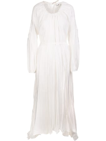 Jil Sander Woman White Long Dress In Twill