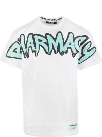Pharmacy Industry White Man T-shirt With Graffiti Maxi Logo