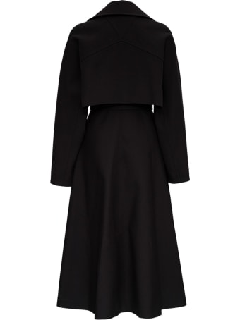 Bottega Veneta Double-breasted Black Cotton Trench Coat