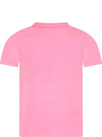 Marc Jacobs Pink T-shirt For Girl With Colorful Logo