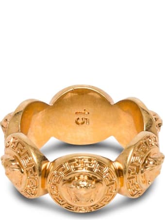 Versace Medusa Ring In Gold Metal