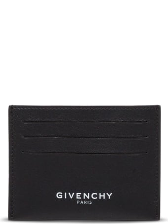 Givenchy Black Leather Card Holder With Contrasting Logo