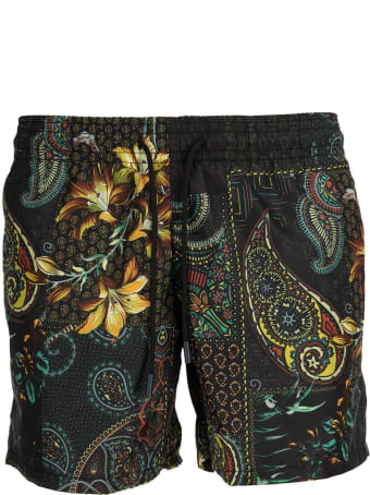 Etro Paisley/floral Print Logo Swimming Shorts