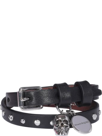 Alexander McQueen Double Wrap Skull Bracelet