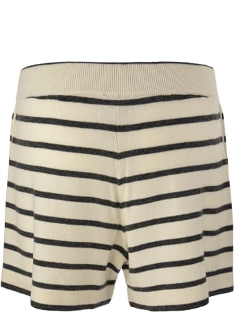 Brunello Cucinelli Virgin Wool, Cashmere And Silk Striped Knit Shorts