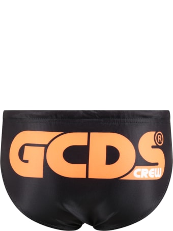 GCDS Mini Black Swimsuit For Boy With Logo