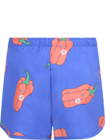 Bobo Choses Blue Swimsuit For Boy With Peppers